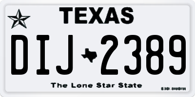 TX license plate DIJ2389