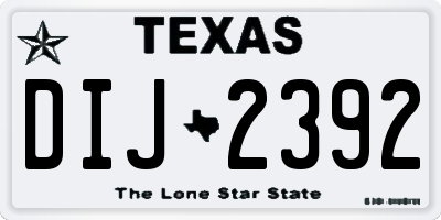 TX license plate DIJ2392