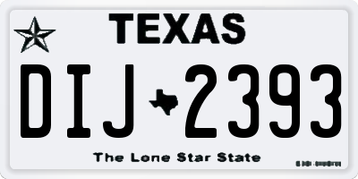 TX license plate DIJ2393