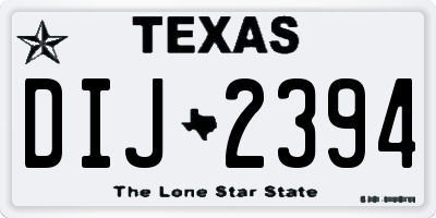 TX license plate DIJ2394