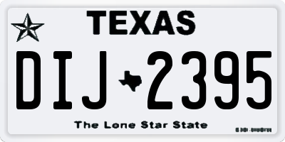 TX license plate DIJ2395