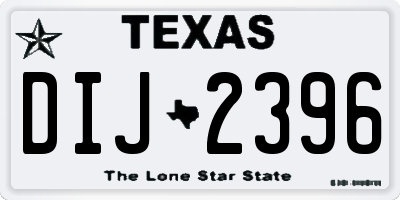 TX license plate DIJ2396