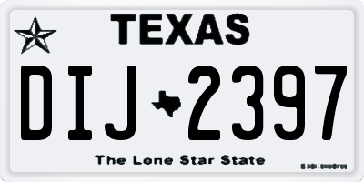 TX license plate DIJ2397