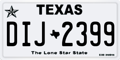 TX license plate DIJ2399