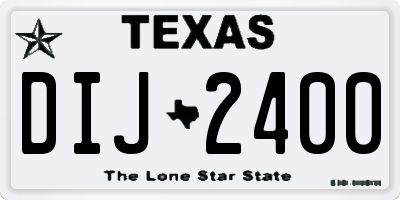 TX license plate DIJ2400