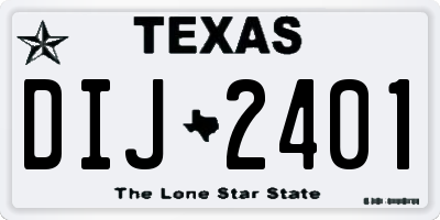 TX license plate DIJ2401