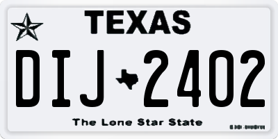 TX license plate DIJ2402