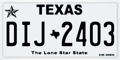 TX license plate DIJ2403