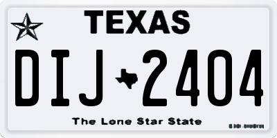 TX license plate DIJ2404