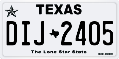 TX license plate DIJ2405