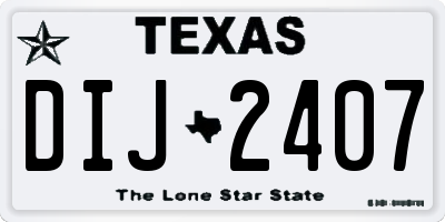 TX license plate DIJ2407