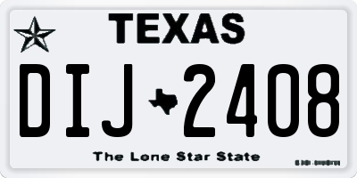 TX license plate DIJ2408