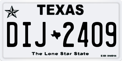 TX license plate DIJ2409