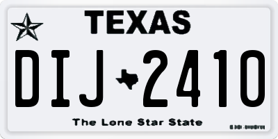TX license plate DIJ2410