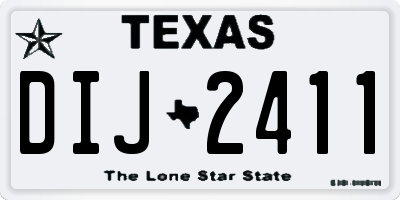 TX license plate DIJ2411