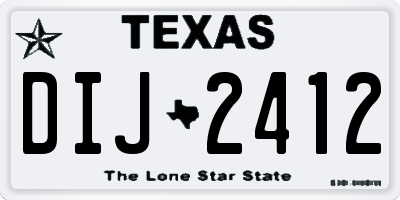 TX license plate DIJ2412