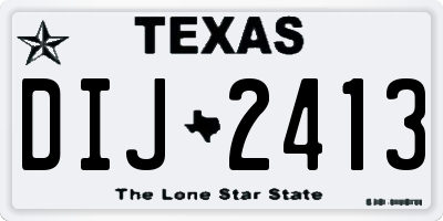 TX license plate DIJ2413