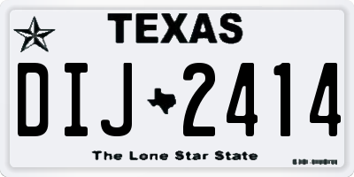 TX license plate DIJ2414