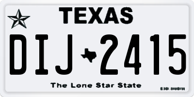 TX license plate DIJ2415