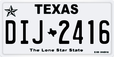 TX license plate DIJ2416
