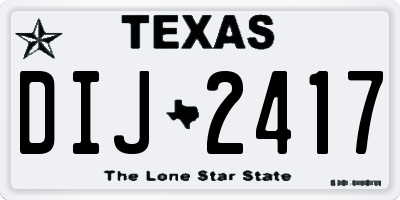 TX license plate DIJ2417