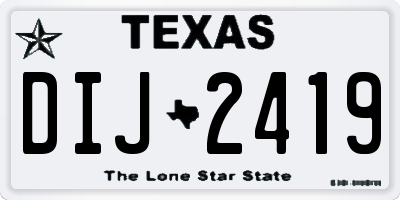 TX license plate DIJ2419