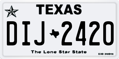 TX license plate DIJ2420