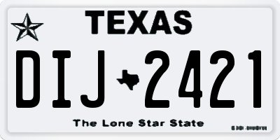 TX license plate DIJ2421