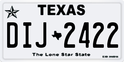 TX license plate DIJ2422