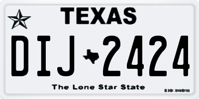 TX license plate DIJ2424