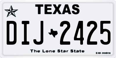 TX license plate DIJ2425