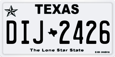 TX license plate DIJ2426