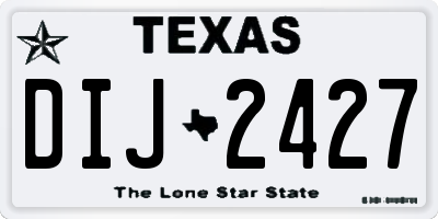 TX license plate DIJ2427