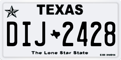 TX license plate DIJ2428