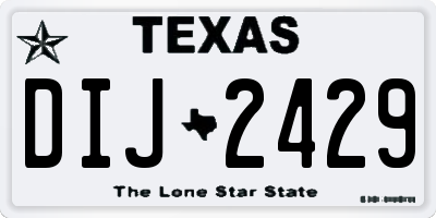 TX license plate DIJ2429