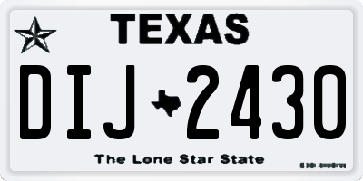 TX license plate DIJ2430