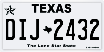 TX license plate DIJ2432