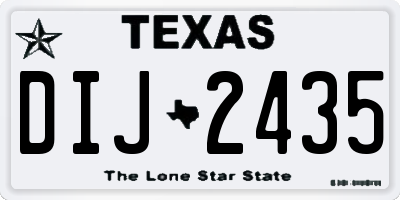 TX license plate DIJ2435