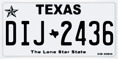 TX license plate DIJ2436