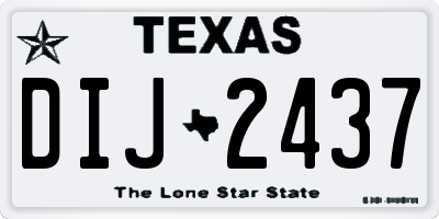 TX license plate DIJ2437