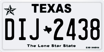 TX license plate DIJ2438