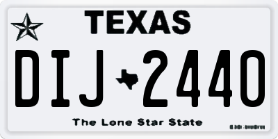 TX license plate DIJ2440