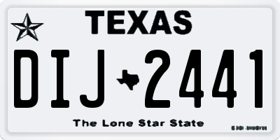 TX license plate DIJ2441