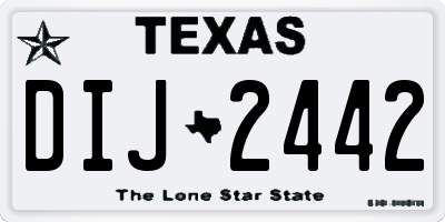 TX license plate DIJ2442