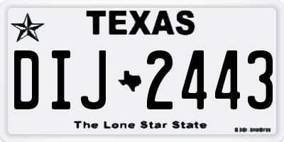 TX license plate DIJ2443