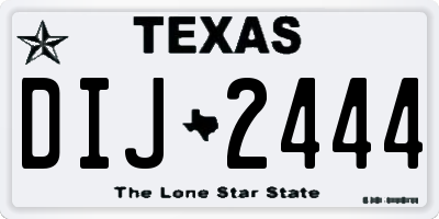 TX license plate DIJ2444