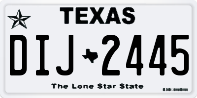 TX license plate DIJ2445