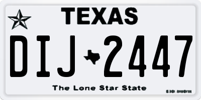 TX license plate DIJ2447