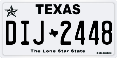 TX license plate DIJ2448
