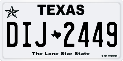 TX license plate DIJ2449